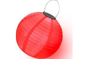 Ceboic Lanterne Cinese, Lanterne da Esterno LED Lanterna Solare in Nylon Impermeabile da Appendere all'aperto, Catena Luminosa Solare Per Giardino Patio Cortile Decorative Matrimonio(Rosso)