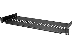 StarTech.com Scaffale 1U per Server Rack da 19" - Ripiano universale cantilever per montaggio a rack - Acciaio resistente - Capacità di peso 15 Kg - Profondità vassoio 18 cm - Nero (CABSHELF1U7V)