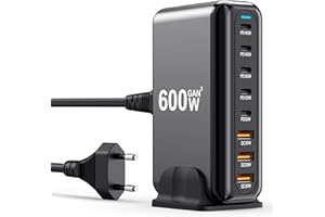 BKELHS USB C Charger Block 600W 8 Port GaN Fast Charging Station Hub for Laptop, iPad, iPhone 17 Pro Max Fast Charger Pixel DELL MacBook Pro/Air Galaxy S25 Steam Deck USB C 140W Adapter for Android