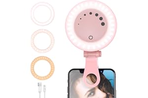 IRHODESY Illuminazione con Zoom per, Kit di Illuminazione per Videoconferenze con 3 Modalità di Luce e 7 Livelli di Luminosità, Lampada per Computer Portatile (Rosa)