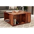 FURNITUREWALLET Wooden Center Table for Living Room | Coffee Table for Home Wooden Coffee Table for Living Room and Office | Tea Table | Sofa Set Center Table in HoneyFinish