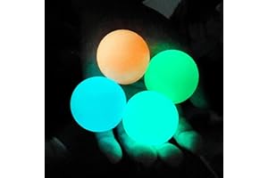 GORWOCO8 4Pcs Sticky Balls Glow in The Dark Ceiling Balls Soft Night Stress Balls Fluorescent Sticky Wall Balls Multi-Color Luminous Balls Squishy Balls Fidget Toy for Kids and Adults Anxiety Pressure