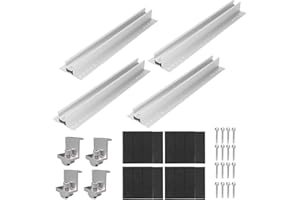 WOOLUCK® Support pour panneau solaire kit,4 Pièces 30cm Rail de Montage pour Panneau Solaire PV,Ensemble de système PV pour Hauteur de 30mm