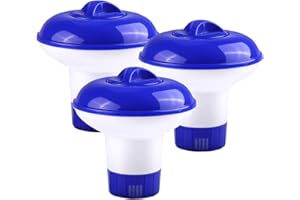 Liwein Distributeur Flottant, 3pcs Distributeur de Chlore Flotteur Chimique Diffuseur Chlore Piscine Grande capacité réglable Flotteur Piscine Chlore pour Piscines Intérieure Extérieure Baignoire