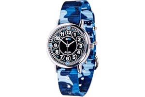 ERTT EasyRead Time Teacher Montre Enfant - Montre Pédagogique Garçon - Montre pour Apprendre à Lire l'heure - Montre-Bracelet éducative pour garçon et Fille - Cadran analogique - 12/24h