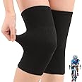 KWSLIN 1 Pairs Cotton Knee Sleeves for Knee Support, Elastic Knee Brace for Relief Joint Pain Arthritis Pain Support Outdoor Sports Volleyball Basketball Dance Cycling Climbing Yoga, Black, Medium