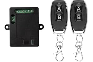 EINAUS AC 220 V 230 V 250 V Télécommande sans fil 2 canaux Récepteur universel Télécommande sans fil Interrupteur porte de garage Télécommande 10 A Lumière Moteur Relais Sortie (avec 2 télécommandes)