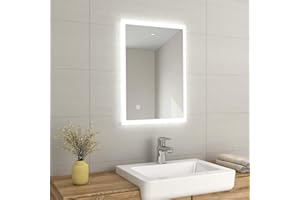 EMKE 500 x 700 mm Illuminated LED Bathroom Mirror LED Mirrors Light with Touch Control Switch + Demister