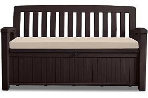 GO4DEMAND Waterproof Garden Bench Cushion 128x50x5cm Outdoor Bench, Eden & Storage Bench Seat Pad Only Extra Thick Swing Bench Patio Furniture Pads Durable & Easy to Clean Removable Cover (Sand)