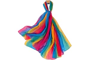 Nuofengkudu Damen Chiffon Regenbogen Schals Lang Bunt Weich Dünne Schalcape Shawls Wraps