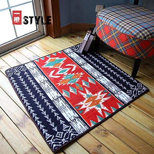 BLZZR Indian style streaks carpet ethnic sofa tables pin and non-slip bedroom knocked color carpet,150CM stitching×150CM, Indian Streaks