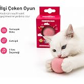 getmeev Catnipli Sesli Pilli Kedi Oyuncağı, Dokunulduğunda Ses &Ccedil;ıkaran İnteraktif Kedi Topu, Dahili Pilli Oyun Topu, Kedileri