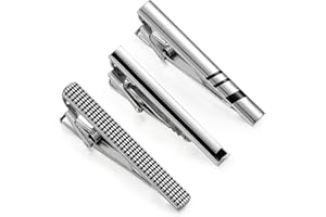Wynameleri Multi-Pcs Tieclips Set for Men Tie Bar Clip Set for Regular Ties Necktie Wedding Business Clips with Box, Father's Day pre-sent, Silver Tie Bar & Gold Tie Clip for Men