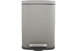 Spirella - Poubelle de Salle de Bain à Pédale AKIRA - Acier Inoxydable Haut de Gamme - Fermeture Silencieuse Easy-Close - Taupe Mat - 5L