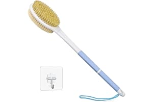 HORJOR Spazzola Schiena Doccia, con Manico Lungo, per Corpo, 44cm Spazzola da Bagno per Spazzolare a Secco o Bagnato, Esfoliazione per Lavare la Schiena per Uomini Donne