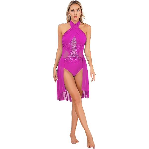 Justaucorps Strass Pour Gymnastique, Patinage Artistique - Femme, Polyester/Élasthanne
