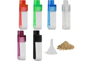 GCNWW 6Pcs Bottle with Spoon, Practical Vial with Spoon Kit with Mini Funnel, Waterproof Premium Glass Vial for Outdoor Travel(Transparent)