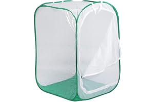 Hopfällbar Insektsbur, 60 x 60 x 90 cm Observation | Bred Dragkedjeöppning för Enkel Matning, Rymlig Mesh för Fri Flykt, Snabb Vikning för Smidig Förvaring, För Fjärilar och Inse