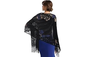 PSXUIE Chal Mujer Fiesta,Chal De Fiesta,Fiesta,Pañuelos Mujer,Chal Boda,Capa Invitada Boda,Fulares Para Mujer,Estolas Fiesta,Foulard Mujer Verano,Mantones De Flamenca Mujer,Manton Manila,Estolas Para Bodas