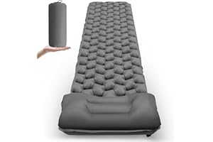 SUNDOM Esterilla Camping, Colchoneta Camping Hinchable Ultraligero Esterilla Inflable Portatíl con Almohada Colchón para Dormir Hinchable para Exteriores, Acampar, Viajes, Senderismo