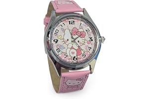 LuminaLux Girls Analog Quartz Watch, Colorful Leather Strap for Girls, Gift for 3-10 Year Olds, Hello Kitty, Disney Princess, Packed in Colorful Box Gift