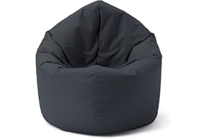 Lumaland Pouf per bambini e adulti con funzione 2 in 1, per sedersi e sdraiarsi comodamente, diametro 120 x 75 cm, per interni ed esterni, facile da pulire grazie al rivestimento rimovibile, perline