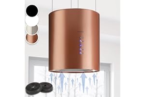 Klarstein Hanging Island Cooker Hood, Extractor Fan for Kitchen Islands, 558m³/h Airflow, Timer, Adjustable Kitchen Extractor Fan w/Chandelier Design, 3 Mode Cooker Hoods, Activated Carbon Filters