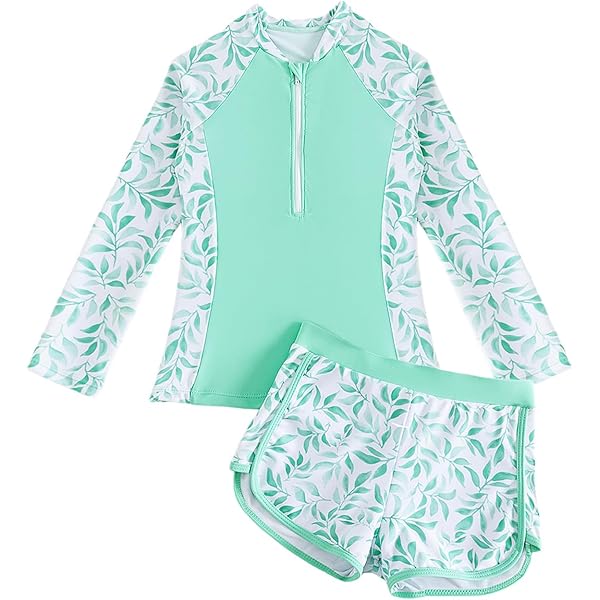 Mädchen Tankini Set Mit UV Schutz - Langarm Badeanzug 2-teilig Für Strand & Pool