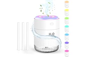 SZO Upgraded 500ML Humidifier for Bedroom with Night Light, Portable Humidifiers for Home and Plants, Humidifiers for Baby, Quiet Operation, Auto-Off, for Baby Room, Home, Office and Plants
