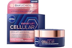 ‎NIVEA NIVEA CELLULAR Expert Lift Przeciwzmarszczkowy Krem na noc do twarzy z kwasem hialuronowym i bakuchiolem, 50ml
