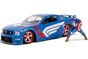 Jada - Marvel Captain America 2006 Ford Mustang GT, 253225007, + 8 Anni, Scala 1:24