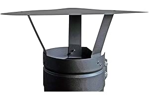 FOXY METAL FABRICATION BOLT ON CHIMNEY COWL TO FIT 5''/125MM FLUE PIPE/STOVE PIPE,CHIMNEY CAP,RAIN CAP MATT BLACK/SINGLE WALL FLUE PIPE ONLY,BE SURE TO MEASURE YOUR FLUE PIPE BEFORE PURCHASE.