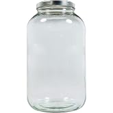 Viva-Haushaltswaren Gabriele Hesse e.K. XXL Preserving Jar 4250 ml with Screw Cap Silver Storage Jar Glass Jar with Label