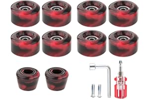 Folpus Lot de 8 Roues de Patin à roulettes avec Roulements Installés Quad Wheels pour Patinage à Double Rangée et Planche à roulettes à L'extérieur Ou à L'in