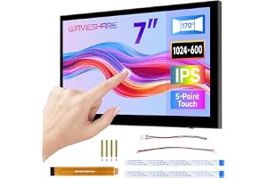 Waveshare 7inch DSI Capacitive Touch Display Compatible with Raspberry Pi 5/4B/3B+ and ESP32-P4, 1024 × 600 Pixels, IPS Panel