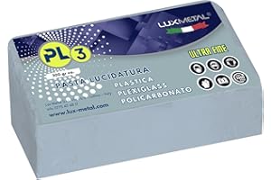 Lux Metal - Pasta Abrasiva PL3 300 gr Ultra Fine per Lucidare Plexiglass Trasparente, Policarbonato e Plastica - Rimuovi Graffi e Rinnova Fari Auto