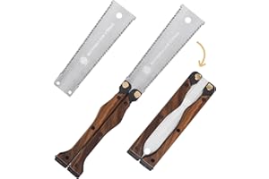 Pyrrhonian Sierra japonesa plegable, sierra de mano de 150 mm con bordes dobles de 13/14 TPI, de acero al carbono SK85 y diseño de dientes abrasivos de tres lados, sierra de tracción japonesa portátil