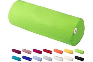 beties Basic Nackenrollenbezug ca. 15x40 cm Kissenhülle 100% Baumwolle in vielen fröhlichen Uni-Farben (apfelgrün)