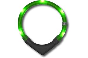 LEUCHTIE® Plus Leuchthalsband Hund batteriebetrieben, wasserdichtes LED Halsband, Hundehalsband Leuchtend mit 100 h Leuchtdauer, enorm hell, neongrün Größe 45