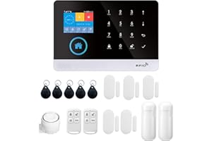 Irishom Alarma para casa inalámbrica 433 MHz WiFi + GSM, pantalla LCD, sensor de puerta, sensor de movimiento PIR, aplicación remota, control compatible con Alexa Google Home