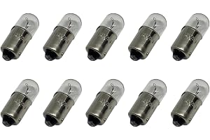 akhan 10 stycken BA9s metallram 4 W standard reservglödlampa