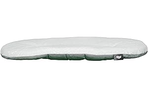 AIMÉ Aime Coussin Ovale pour Chien Moyen Couchage Confort Design Moderne Ouatine Mandala Gris Taille M Diamètre 70 x 44 x 2,5 cm