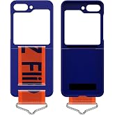Microcase Samsung Z Flip5 Parmak Tutuculu Kayış Askılı Plastik Kılıf - AL3007 Lacivert