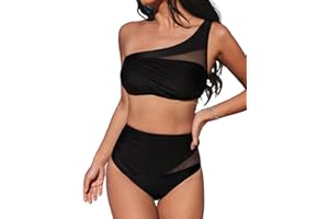 CUPSHE Damskie zestawy bikini dwuczęściowy strój kąpielowy dekolt bez rękawów szerokie ramiączka Midkini szwy