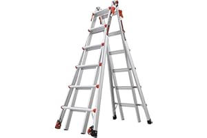 Escaleras Little Giant, Velocity con Ruedas, M26, 26 pies, Escalera multiposición, Aluminio, Tipo 1A, clasificación de Peso de 300 Libras, (15426-001)