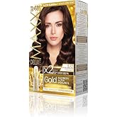 MAXX DELUXE Gold serisi 24K Altın Par&ccedil;acıklı Serum ile 1 Kutu 2 x 50 ml ve Geliştiriciler Sa&ccedil; Boyası (SICAK &Ccedil;İKOLATA 5.77)