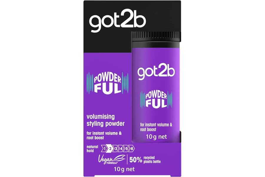 got2b POWDERful Volumising Styling Powder 10 g, Natural Hold, Powder Hair Styling, Volumising Styling Hair Powder, Instant Volume from the Roots, Vegan Formula
