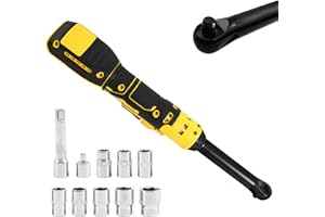 CUPEOHOME 3/8" Extended Cordless Electric Ratchet Wrench Compatible with Dewalt 18V 20V Battery, 320RPM 80N.m Ratchet Wrench with 6" Head and LED Light, with 8 Sockets and 1/4" Adapter(Battery Not Included)