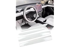 ‎KKTR-CAR KKTR-CAR Tesla Model 3 Model Y Dash Wrap Armaturenbrett Türverkleidung, Zubehör für Innenverkleidungskit aus Karbonfaser (Perlmuttweiß)