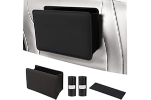 FINEASY Small Car Bin Tidy, Multifunctional Car Accessories Boot Organiser, Black Rubbish Bin for Car with 100 Pcs Trash Bags, Water-Resistance Foldable Auto Trash Can with Hooks, Easy to Hang